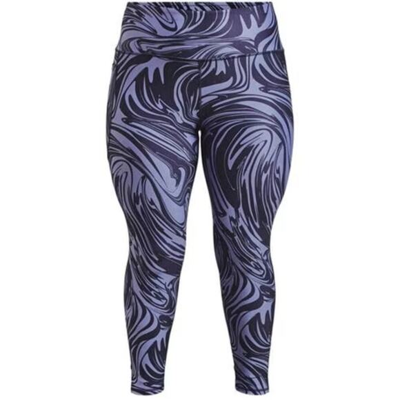 Under Armour Compression High Rise‎ Ankle Purple Zebra Print Leggings Plus Sz 3X - Picture 1 of 10